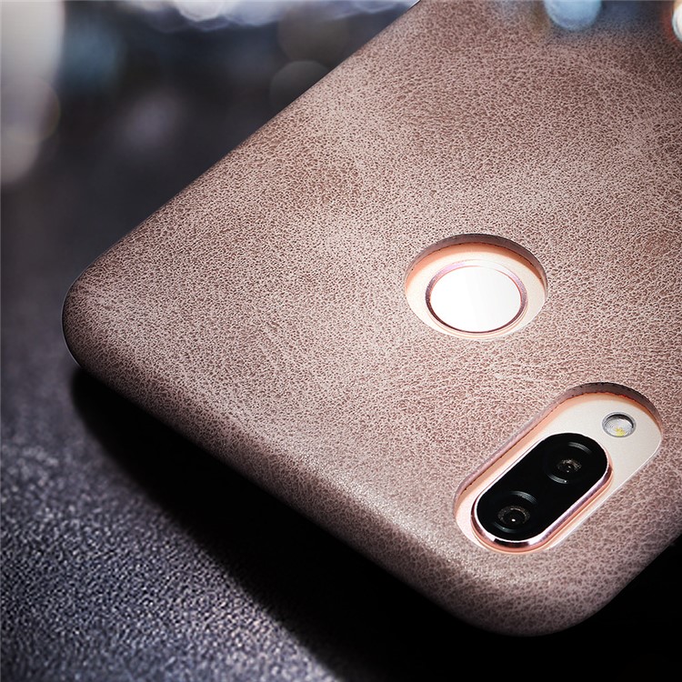 X-LEVEL Vintage Leather Coated PC Mobile Cover for Huawei P20 Lite / Nova 3e - Brown-3