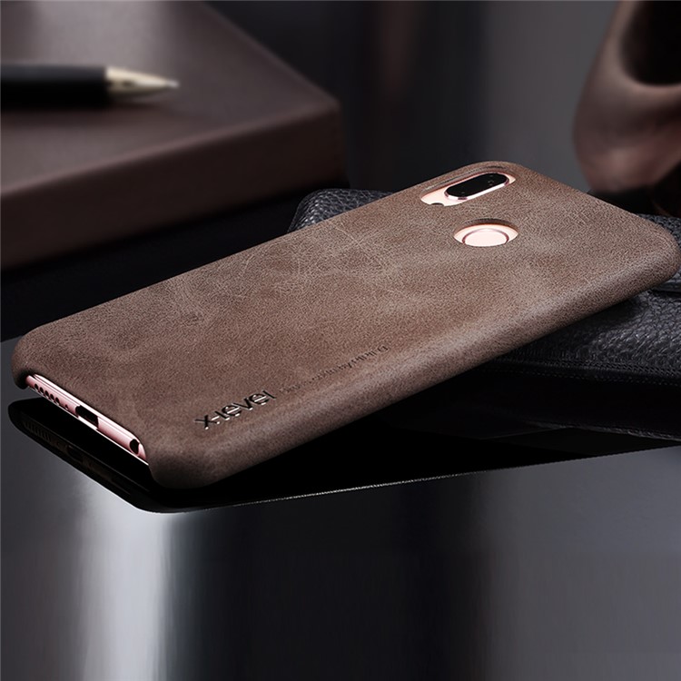 X-LEVEL Vintage Leather Coated PC Case Accessory for Huawei P20 Lite / Nova 3e - Coffee-2