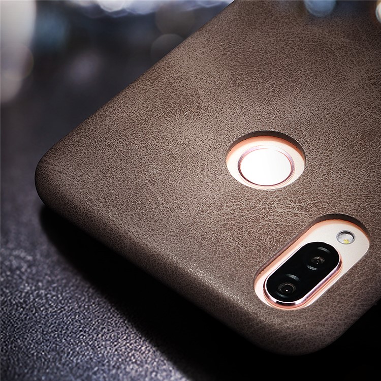 X-LEVEL Vintage Leather Coated PC Case Accessory for Huawei P20 Lite / Nova 3e - Coffee-3