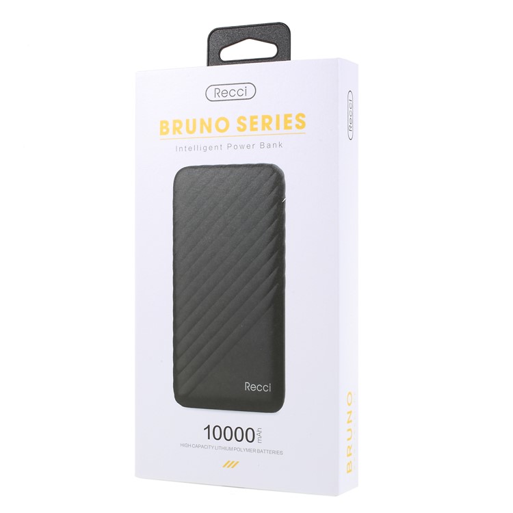 RECCI RB-10000M Bruno Series 10000mAh Portable Power Bank for iPhone Samsung Huawei Etc. - Black-7