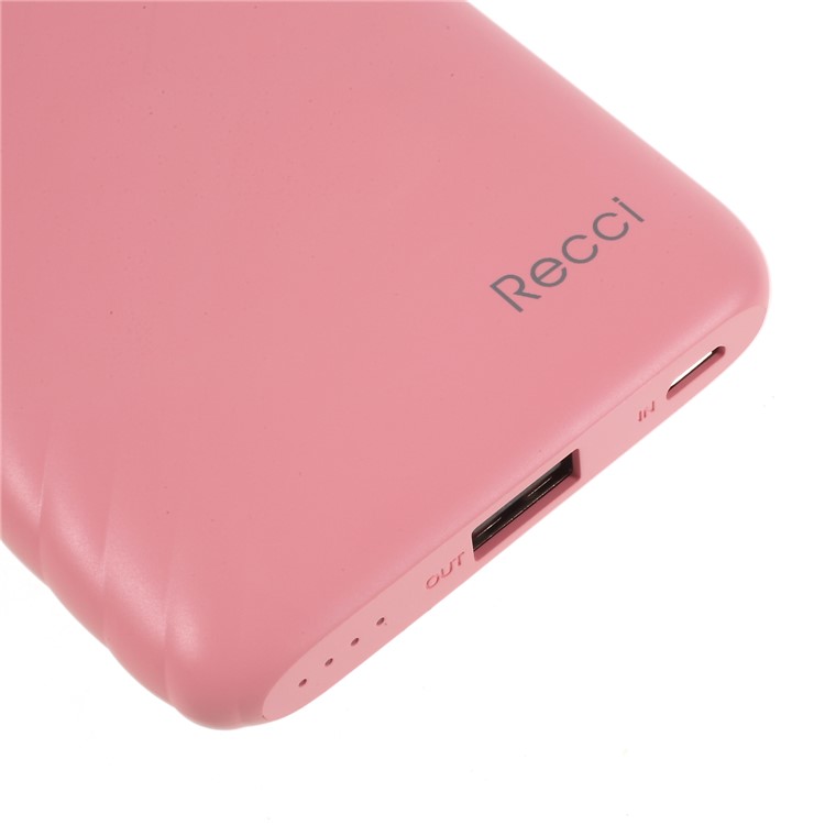 RECCI RB-10000M Bruno Series Portable 10000mAh Power Bank for iPhone Samsung Huawei Etc. - Pink-6