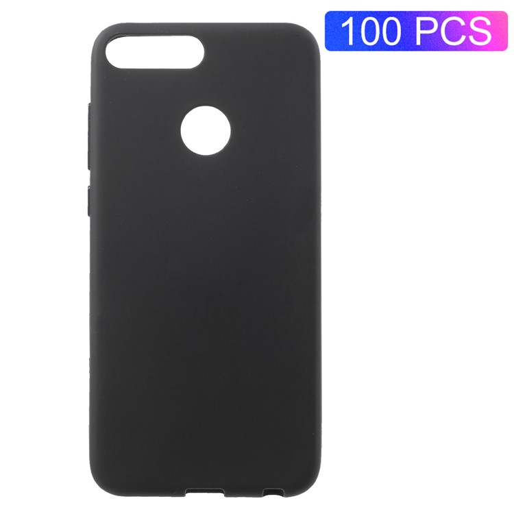 100Pcs Double-sided Matte TPU Case for Huawei P Smart/Enjoy 7S - Black-1