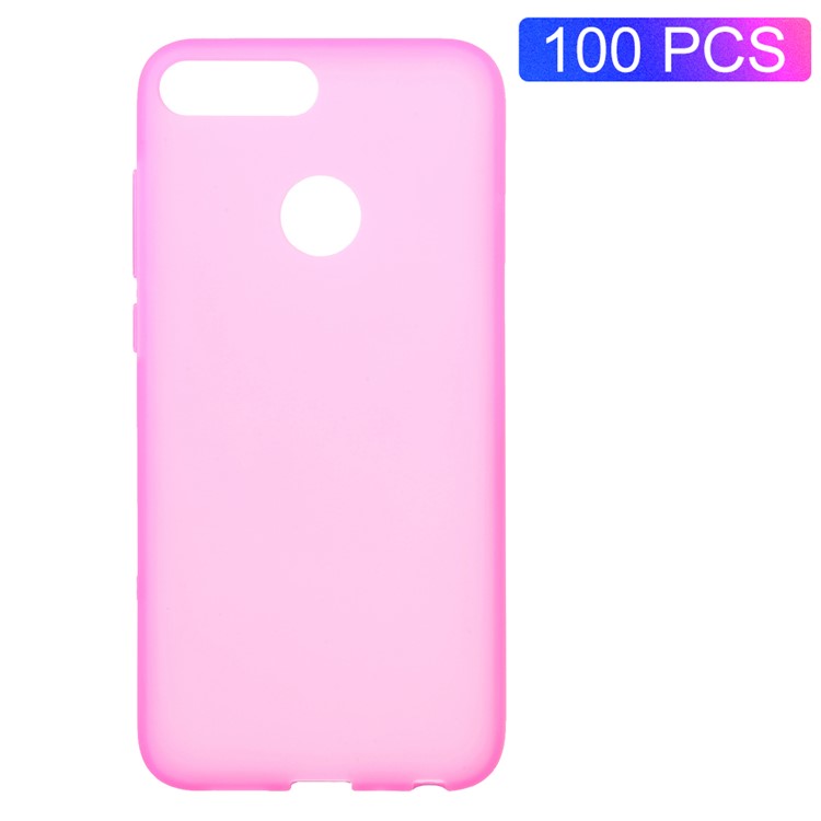 100Pcs Double-sided Matte TPU Shell for Huawei P Smart/Enjoy 7S - Rose-1