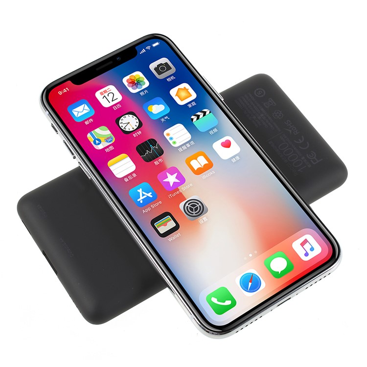 RECCI RL-10000W Lustre Series 10000mAh Wireless Charger Power Bank for iPhone Samsung etc. - Black-1