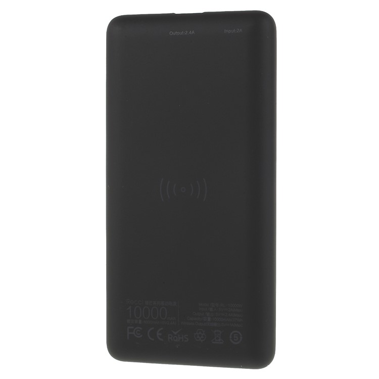 RECCI RL-10000W Lustre Series 10000mAh Wireless Charger Power Bank for iPhone Samsung etc. - Black-3