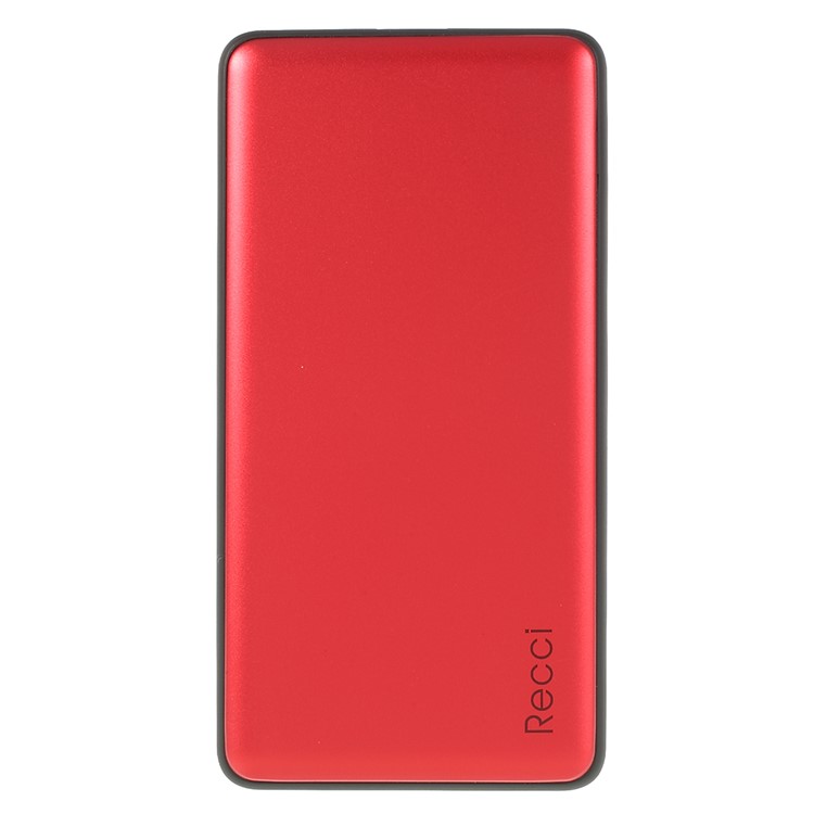 RECCI RL-10000W Lustre Series Portable 10000mAh Power Bank Wireless Charger for iPhone Samsung etc. - Red-2