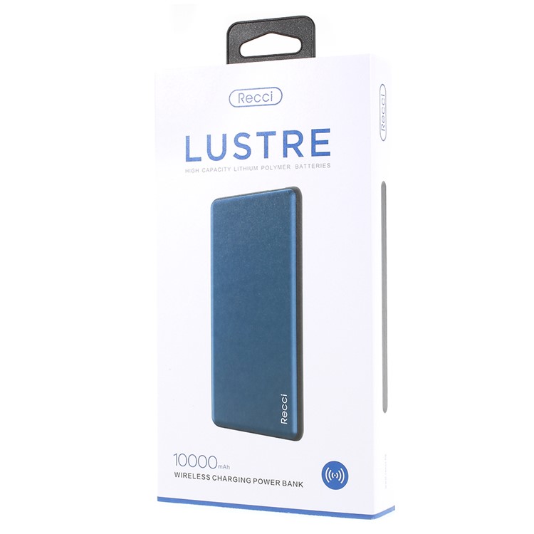 RECCI RL-10000W Lustre Series 10000mAh External Battery Backup Charger for iPhone Samsung etc. - Blue-4