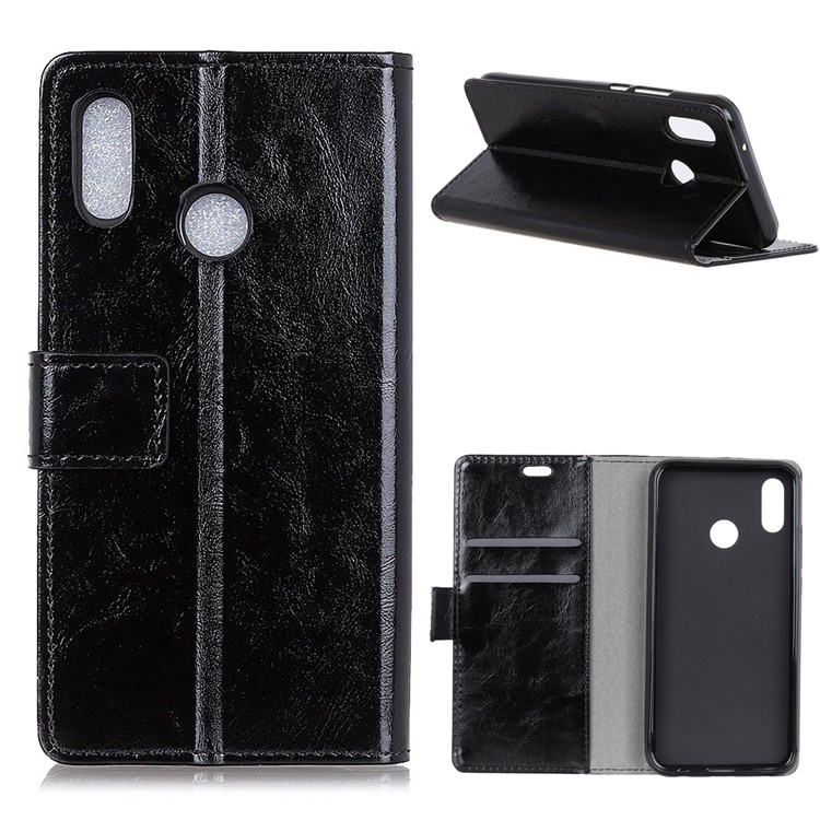 Crazy Horse Texture Wallet Stand Leather Case for Huawei P20 Lite/Nova 3e - Black-1