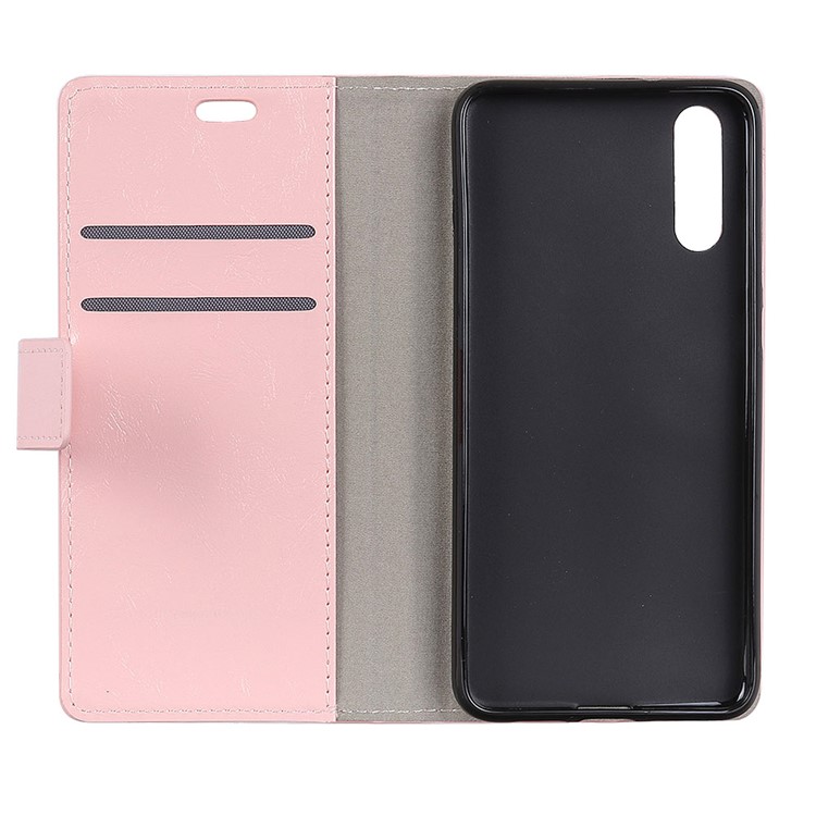 For Huawei P20 Crazy Horse Texture Wallet Leather Mobile Shell - Pink-4