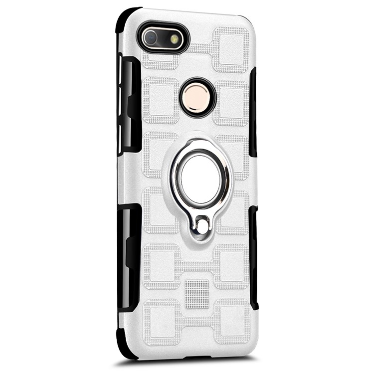 Geometric Design TPU + PC Hybrid Cover with Magnetic Kickstand for Huawei P9 lite mini / Y6 Pro (2017) / Enjoy 7 - Silver-2