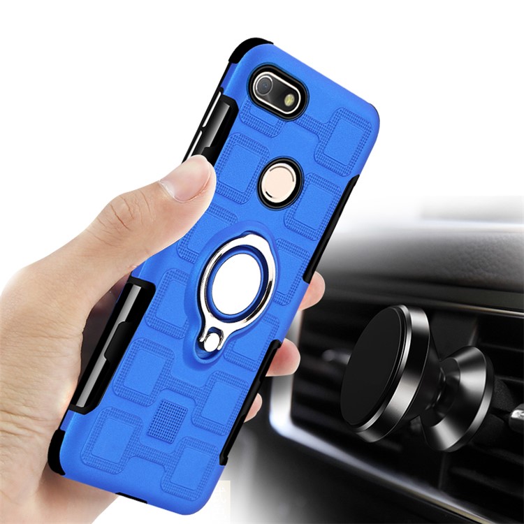 Geometric Design TPU PC Back Cover with Magnetic Kickstand for Huawei P9 lite mini / Y6 Pro (2017) / Enjoy 7 - Baby Blue-3