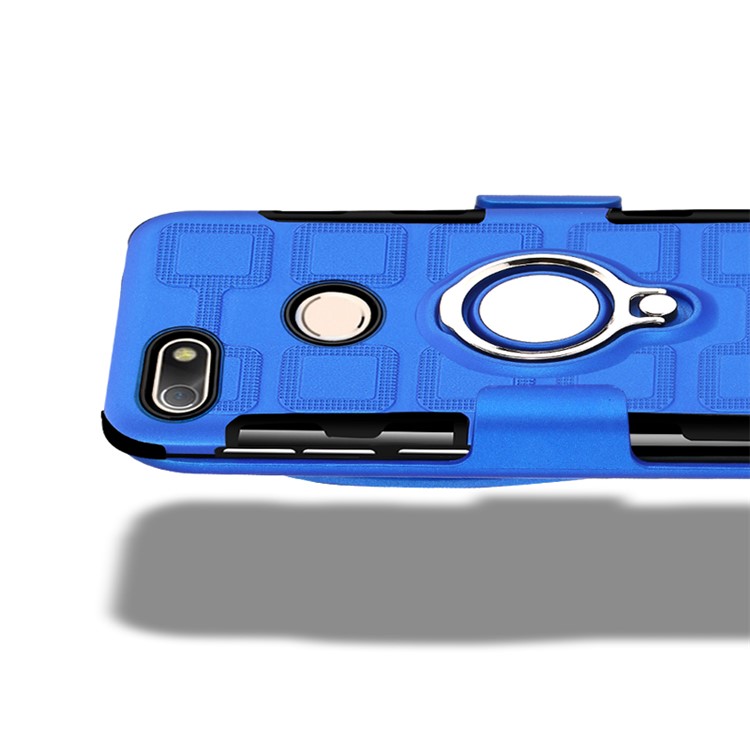 Geometric Design TPU PC Back Cover with Magnetic Kickstand for Huawei P9 lite mini / Y6 Pro (2017) / Enjoy 7 - Baby Blue-4