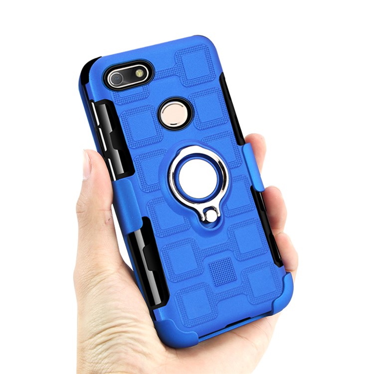 Geometric Design TPU PC Back Cover with Magnetic Kickstand for Huawei P9 lite mini / Y6 Pro (2017) / Enjoy 7 - Baby Blue-5