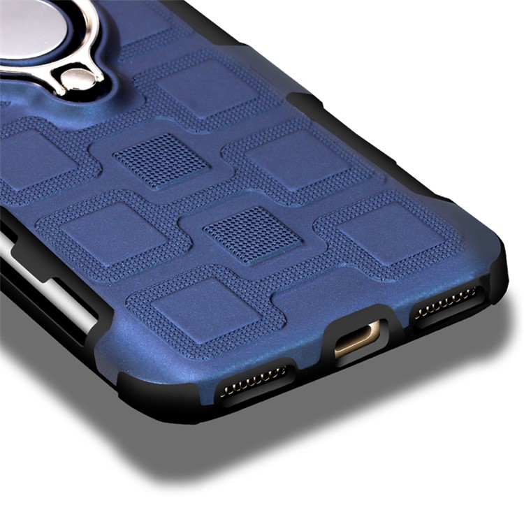 Geometric Design Magnetic Kickstand TPU PC Back Shell for Huawei P9 lite mini / Y6 Pro (2017) / Enjoy 7 - Dark Blue-10