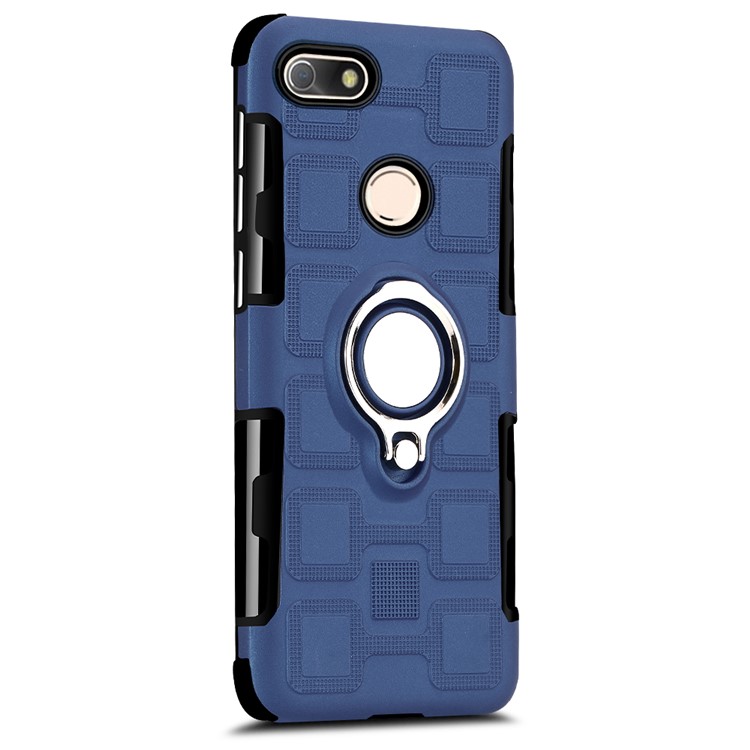 Geometric Design Magnetic Kickstand TPU PC Back Shell for Huawei P9 lite mini / Y6 Pro (2017) / Enjoy 7 - Dark Blue-2