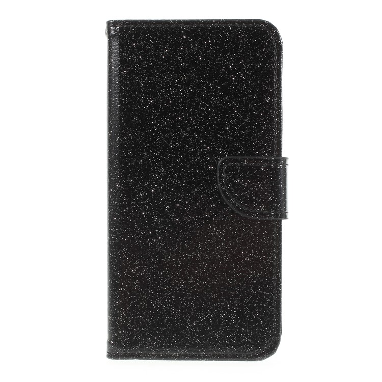 Flash Powder Wallet Stand Leather Case for Huawei P Smart / Enjoy 7S - Black-3