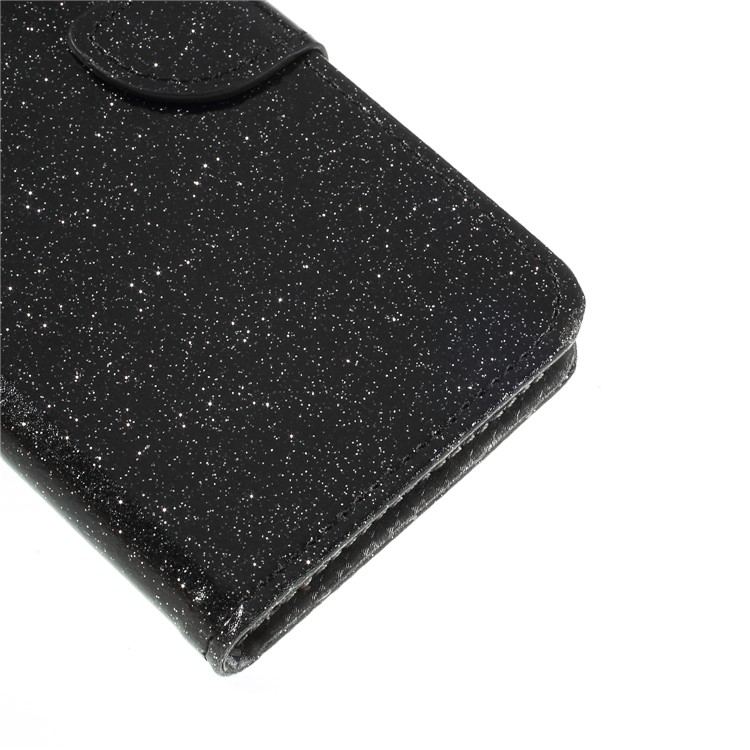 Flash Powder Wallet Stand Leather Case for Huawei P Smart / Enjoy 7S - Black-4
