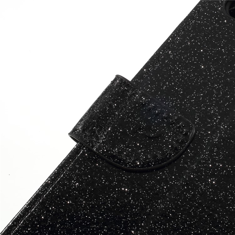 Flash Powder Wallet Stand Leather Case for Huawei P Smart / Enjoy 7S - Black-7