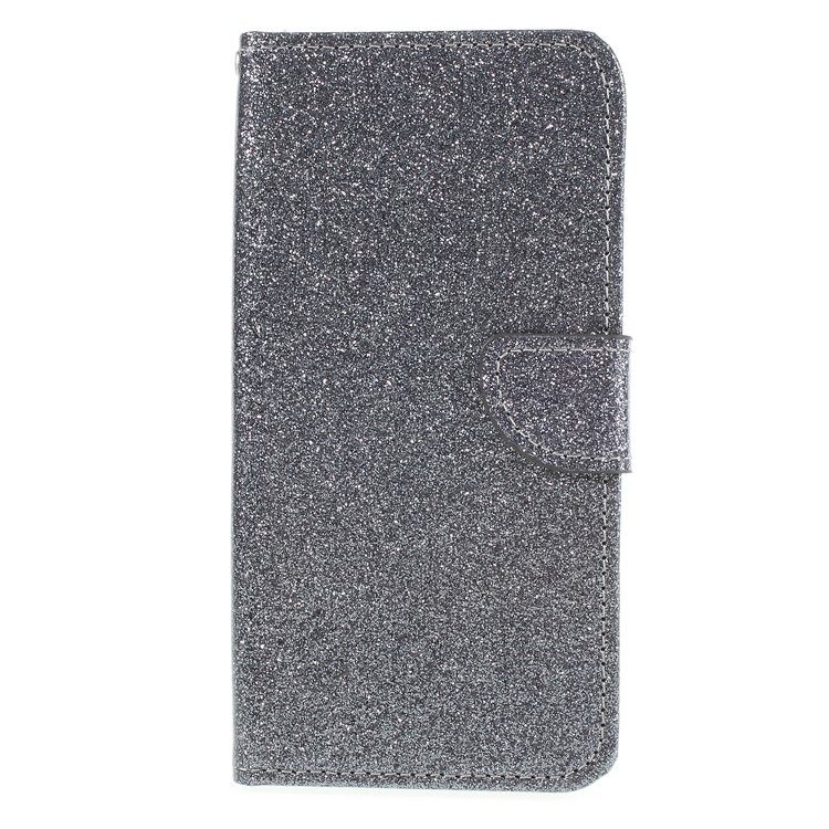 Flash Powder Wallet Stand Leather Phone Case for Huawei P Smart / Enjoy 7S - Gey-3