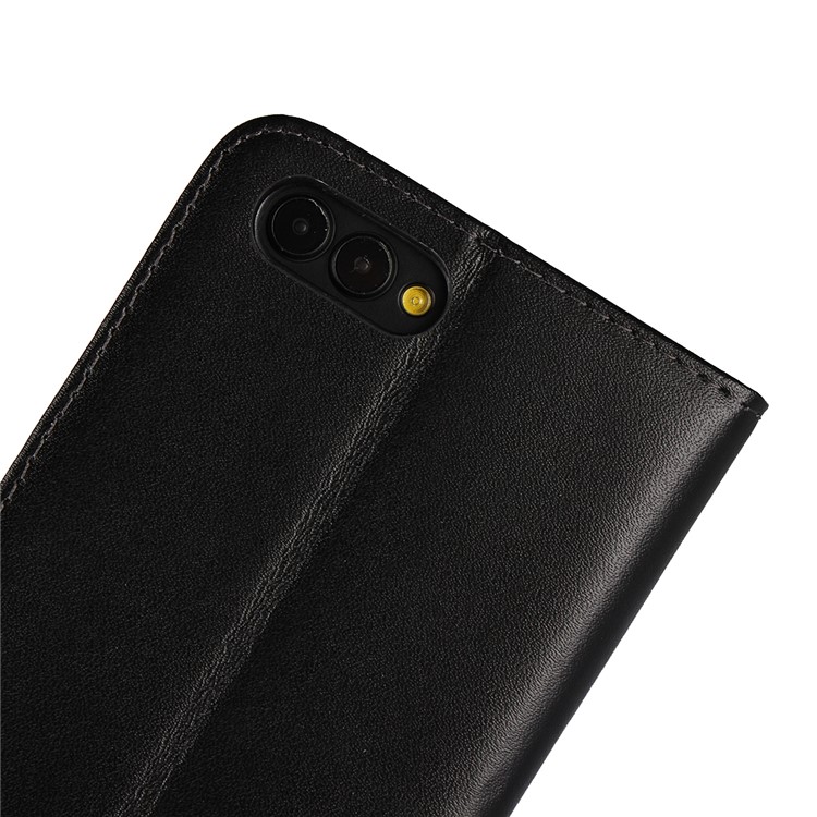 Split Leather Wallet Stand Cell Phone Cover for Huawei Honor V10 / View 10 - Black-10