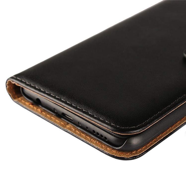 Split Leather Wallet Stand Cell Phone Cover for Huawei Honor V10 / View 10 - Black-11