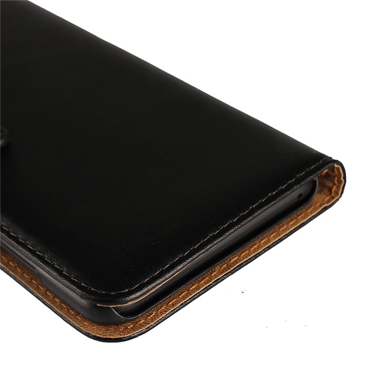Split Leather Wallet Stand Cell Phone Cover for Huawei Honor V10 / View 10 - Black-12