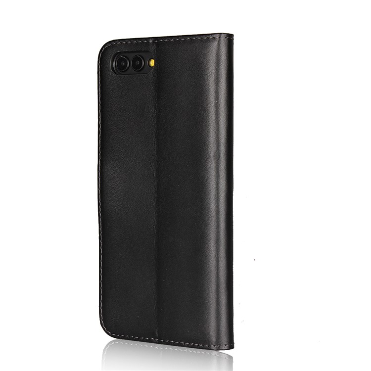 Split Leather Wallet Stand Cell Phone Cover for Huawei Honor V10 / View 10 - Black-4