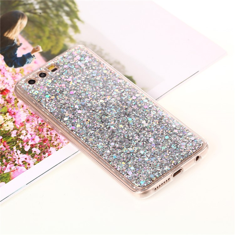 Color Changing Sequins Acrylic TPU Phone Cover for Huawei Honor 9 - Silver-1