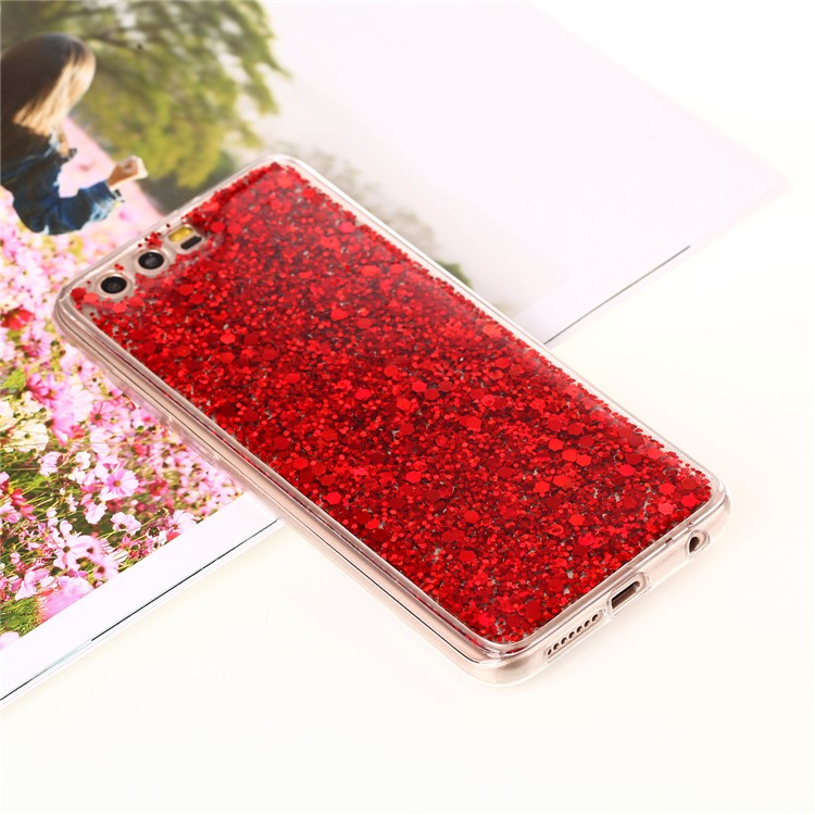 Color Changing Sequins Acrylic TPU Phone Case for Huawei Honor 9 - Red-1