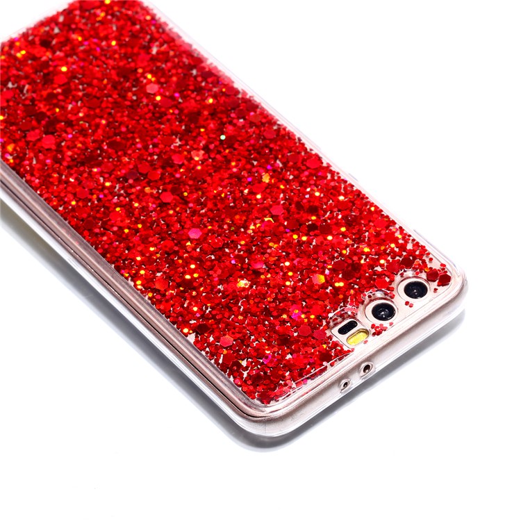 Color Changing Sequins Acrylic TPU Phone Case for Huawei Honor 9 - Red-4