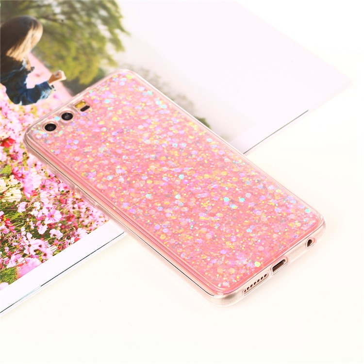 Color Changing Sequins Acrylic TPU Mobile Cover for Huawei Honor 9 - Pink-1