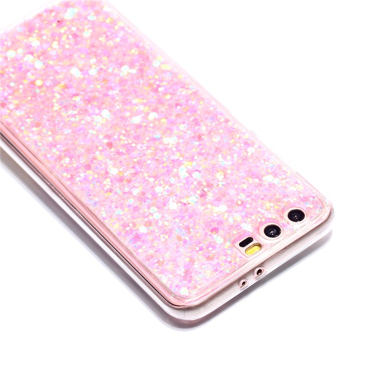 Color Changing Sequins Acrylic TPU Mobile Cover for Huawei Honor 9 - Pink-4
