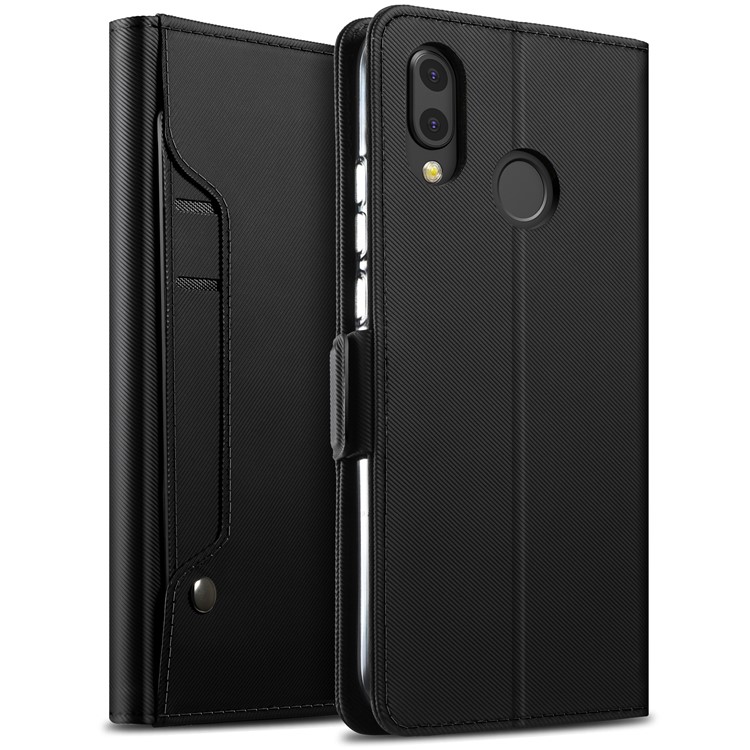 For Huawei P20 Lite/Nova 3e Leather Wallet Stand Mobile Case with Card Holder and Makeup Mirror-1