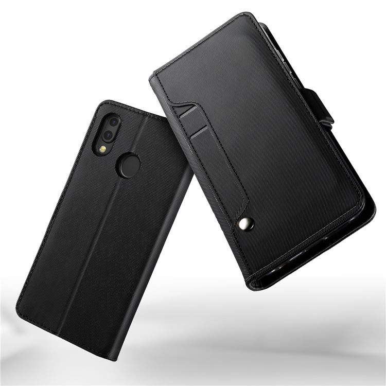 For Huawei P20 Lite/Nova 3e Leather Wallet Stand Mobile Case with Card Holder and Makeup Mirror-2