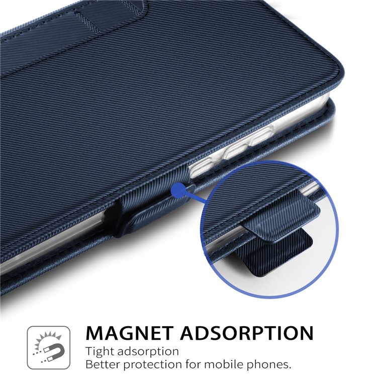 For Huawei P20 Lite/Nova 3e Leather Wallet Stand Flip Casing with Card Holder and Makeup Mirror - Dark Blue-4