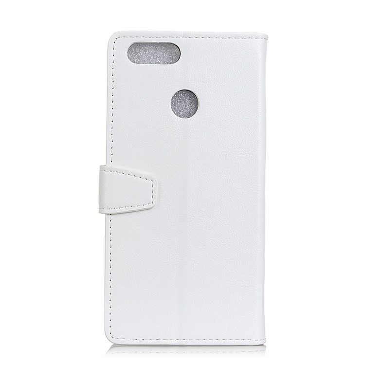 Crazy Horse Folio Flip PU Leather Flip Stand Cell Phone Cover for Huawei Y7 Prime (2018) / Honor 7C / Enjoy 8 - White-3
