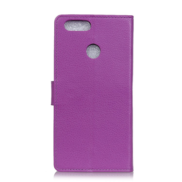 Litchi Skin PU Leather Wallet Stand Mobile Cover for Huawei Y7 Prime (2018) / Honor 7C / Enjoy 8 - Purple-4