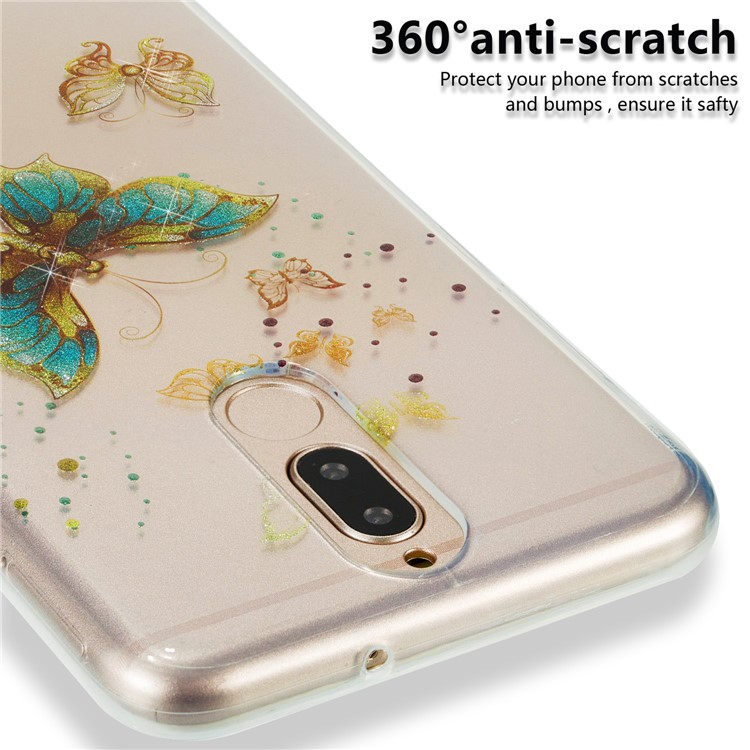 Glitter Powder IMD TPU Case for Huawei Mate 10 Lite / nova 2i / Maimang 6 / Honor 9i (India) - Pretty Butterflies-3