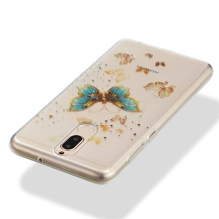 Glitter Powder IMD TPU Case for Huawei Mate 10 Lite / nova 2i / Maimang 6 / Honor 9i (India) - Pretty Butterflies-4