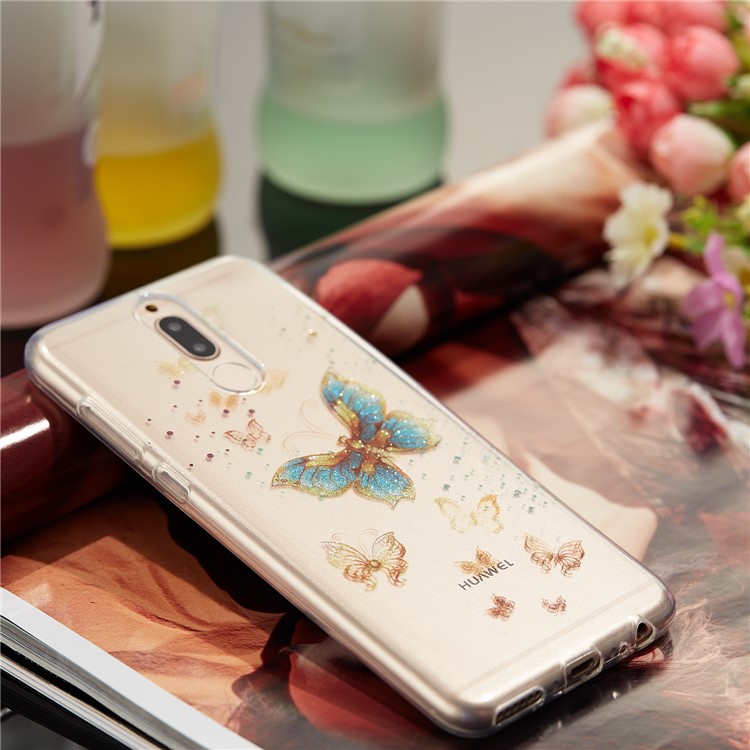 Glitter Powder IMD TPU Case for Huawei Mate 10 Lite / nova 2i / Maimang 6 / Honor 9i (India) - Pretty Butterflies-7