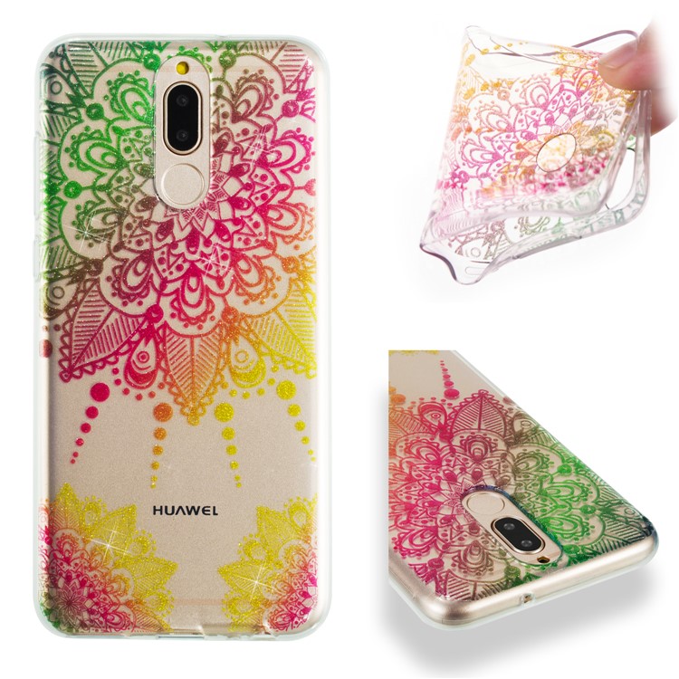 Glitter Powder IMD TPU Phone Cover for Huawei Mate 10 Lite / nova 2i / Maimang 6 / Honor 9i (India) - Mandala-1