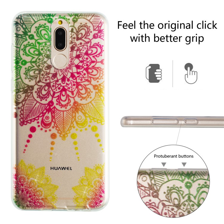 Glitter Powder IMD TPU Phone Cover for Huawei Mate 10 Lite / nova 2i / Maimang 6 / Honor 9i (India) - Mandala-2