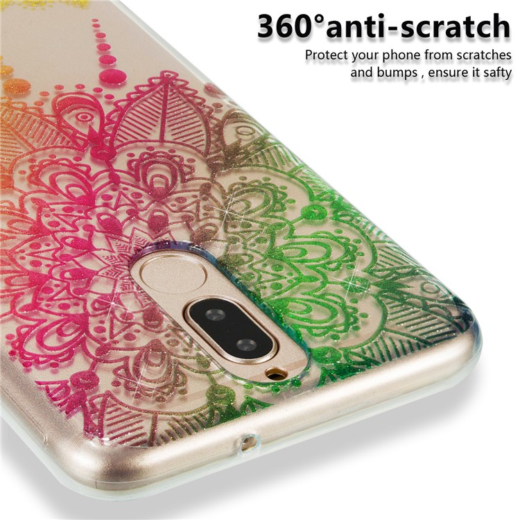 Glitter Powder IMD TPU Phone Cover for Huawei Mate 10 Lite / nova 2i / Maimang 6 / Honor 9i (India) - Mandala-3