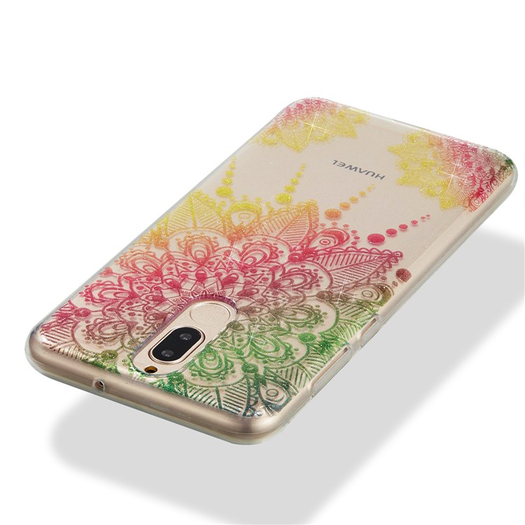Glitter Powder IMD TPU Phone Cover for Huawei Mate 10 Lite / nova 2i / Maimang 6 / Honor 9i (India) - Mandala-4