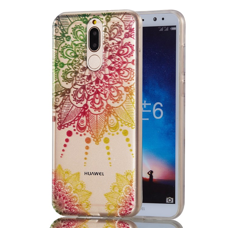 Glitter Powder IMD TPU Phone Cover for Huawei Mate 10 Lite / nova 2i / Maimang 6 / Honor 9i (India) - Mandala-6