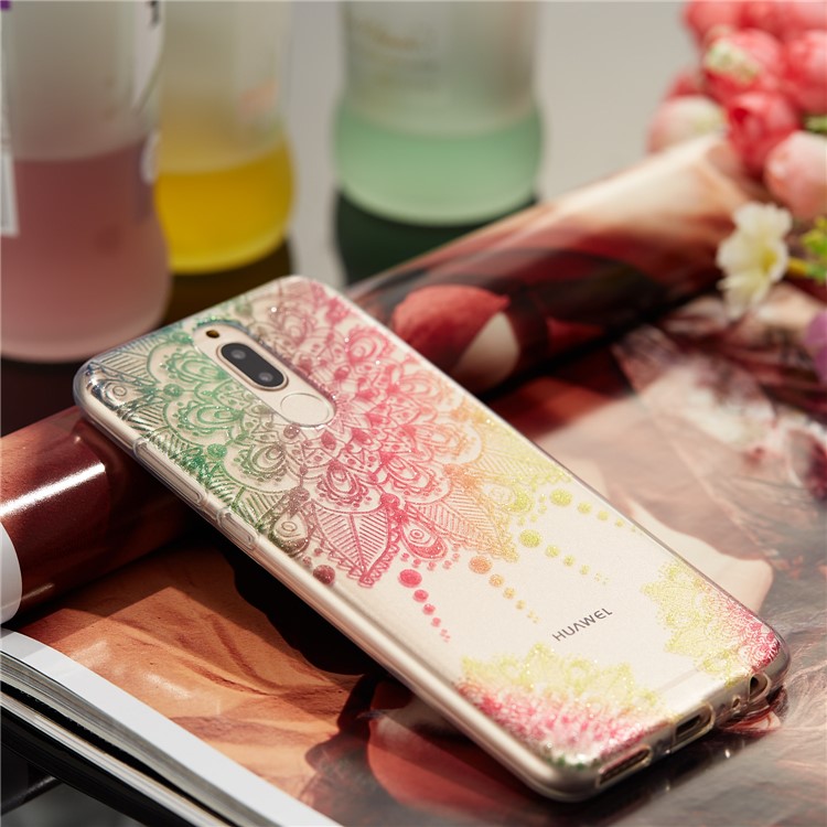 Glitter Powder IMD TPU Phone Cover for Huawei Mate 10 Lite / nova 2i / Maimang 6 / Honor 9i (India) - Mandala-7