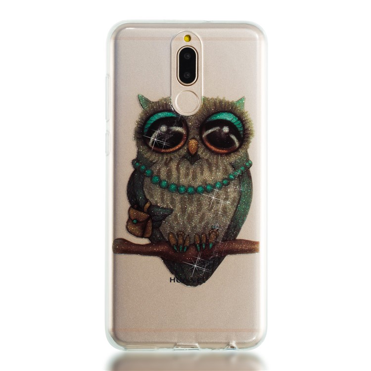 Glitter Powder IMD TPU Mobile Shell for Huawei Mate 10 Lite / nova 2i / Maimang 6 / Honor 9i (India) - Owl Pattern-5