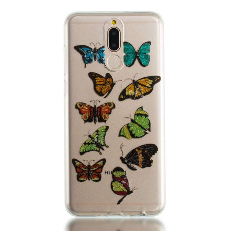Glitter Powder IMD TPU Mobile Phone Casing for Huawei Mate 10 Lite / nova 2i / Maimang 6 / Honor 9i (India) - Multi-butterflies-5