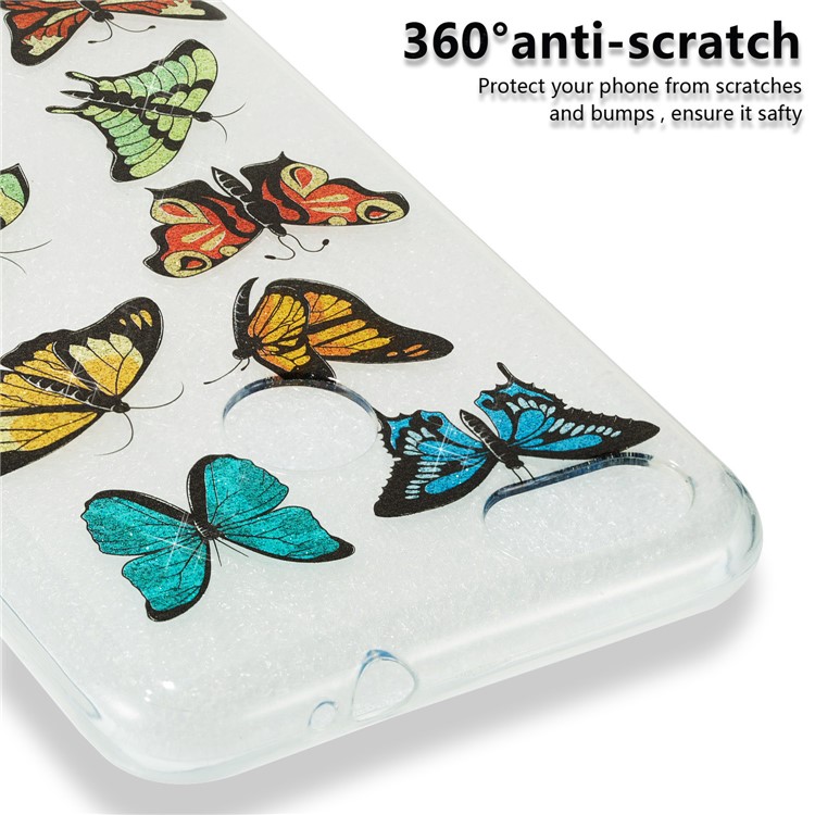 IMD Glitter Powder TPU Cell Phone Case for Huawei P9 lite mini / Y6 Pro (2017) / Enjoy 7 - Multiple Butterflies-4