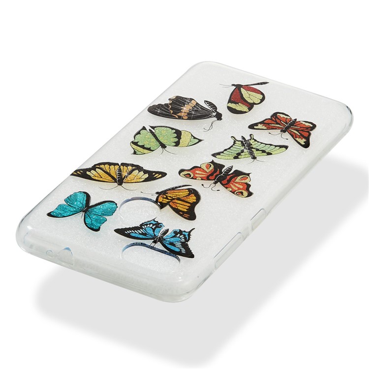 IMD Glitter Powder TPU Cell Phone Case for Huawei P9 lite mini / Y6 Pro (2017) / Enjoy 7 - Multiple Butterflies-5